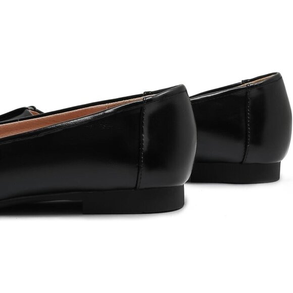 Frtroin Flats Shoes Women Black Lambskin Insole & Soft Leather Ballet Shoes - Picture 3 of 9